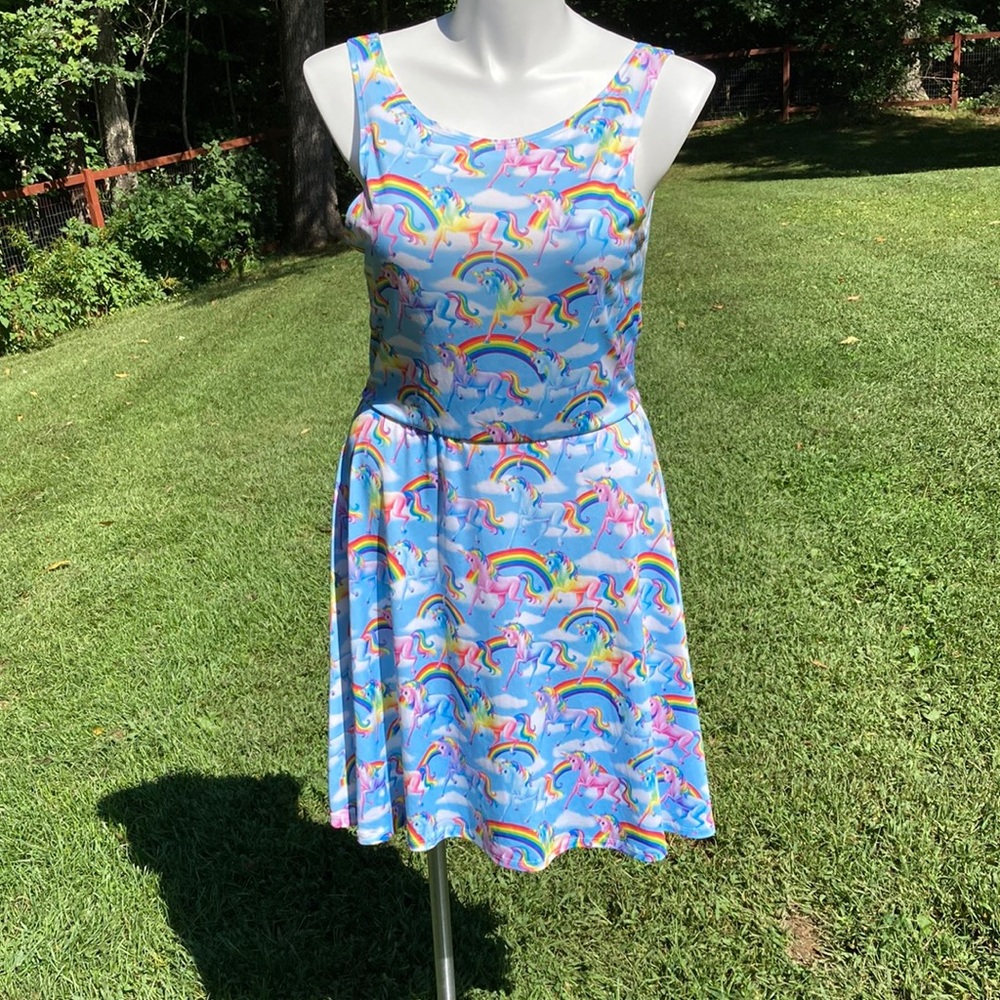 Lisa Frank Unicorn Rainbow Midi Dress